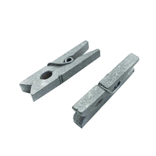 Ahşap Mandal Minik Boy (100 Adet)  Gümüş