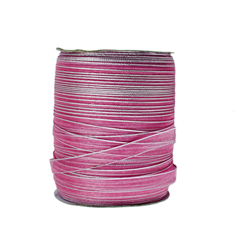 Organze Kurdele 1 CM Kenarı Şeritli  (457 Metre)  Pembe