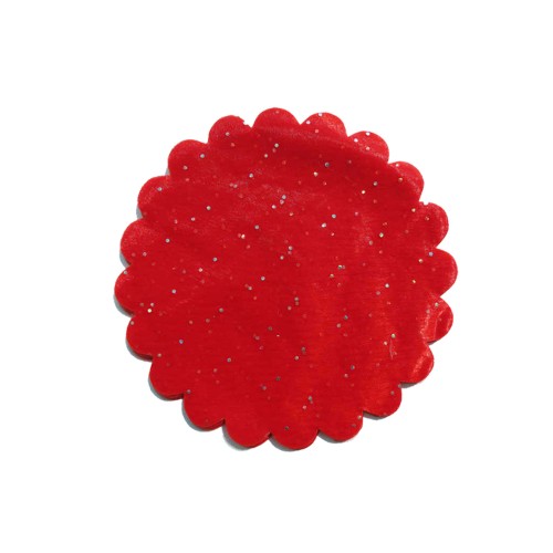 Taşlı Organze Hazır Kesilmiş Tül 22 Cm (100 Adet)  Kırmızı