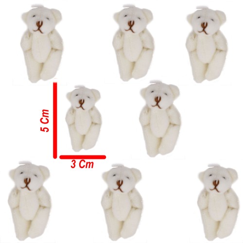 Peluş Ayıcık Parmak Ayıcık 5X3.5 CM Minik Boy Ayıcık (10 Adet)  Krem