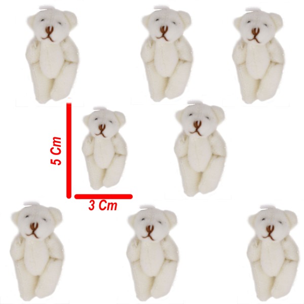 Peluş Ayıcık Parmak Ayıcık 5X3.5 CM Minik Boy Ayıcık (10 Adet)  Krem