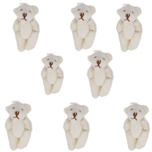 Peluş Ayıcık Parmak Ayıcık 5X3.5 CM Minik Boy Ayıcık (10 Adet)  Krem