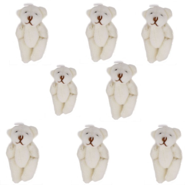 Peluş Ayıcık Parmak Ayıcık 5X3.5 CM Minik Boy Ayıcık (10 Adet)  Krem