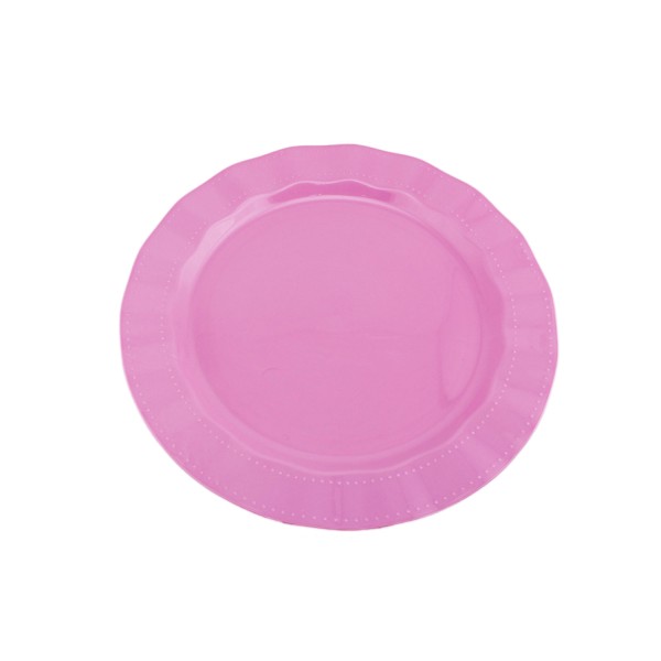 Plastik Lüks Tabak 22 CM (6 Adet)   Pembe