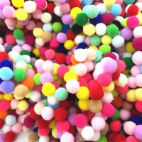 Renkli Ponpon Minik  Boy Rengarenk 1.5 CM  (50 Adet)