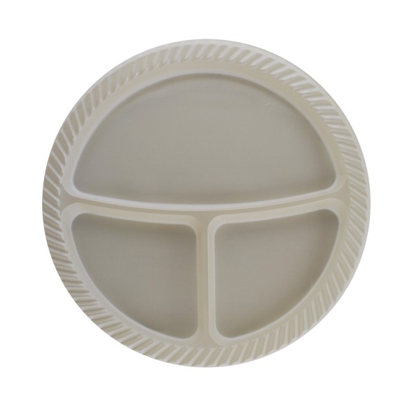 3 Bölmeli Plastik Tabldot Tabak 26 Cm (25 Adet) Krem 3 Bölmeli Plastik Tabldot Tabak 26 Cm (25 Adet) Krem
