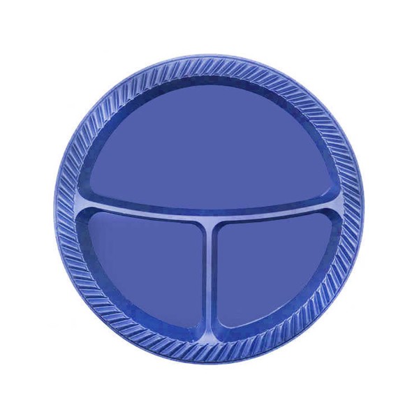 3 Bölmeli Plastik Tabldot Tabak 26 Cm  (25 Adet)  Mor