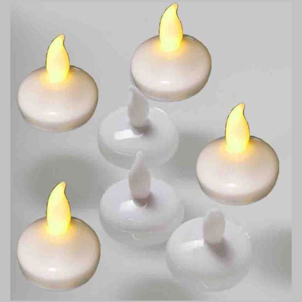 Tealight Mum Led Işıklı Pilli Suda Yüzen Model 4 CM (6 Adet)